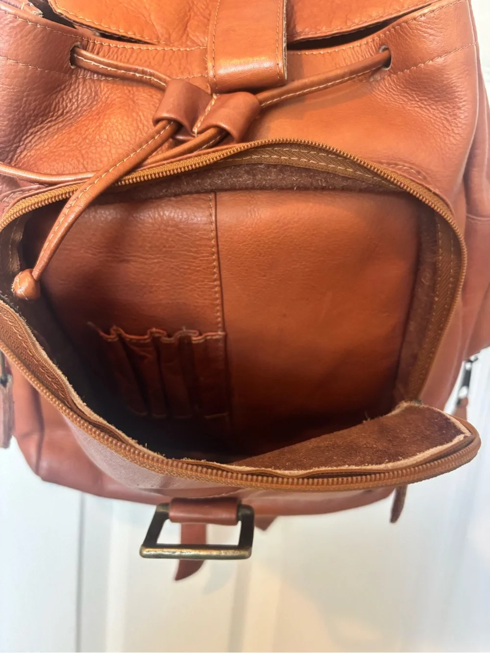 Leather Backpack - Tan Travel & Work Backpack